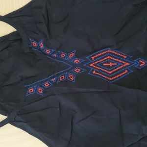 Navy blue racer back tank top